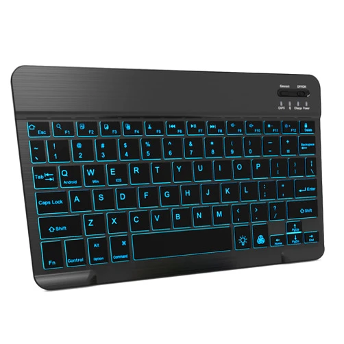 Harburfine 7 Color Backlit Bluetooth Keyboard for iPad 11th 10th Gen, iPad Pro M4 13 12.9 11 inch, iPad Air M3 M2 5th 4th Generation, iPad Mini iPhone Rechargeable Android Tablet Phone Wireless Keyboard (Black)