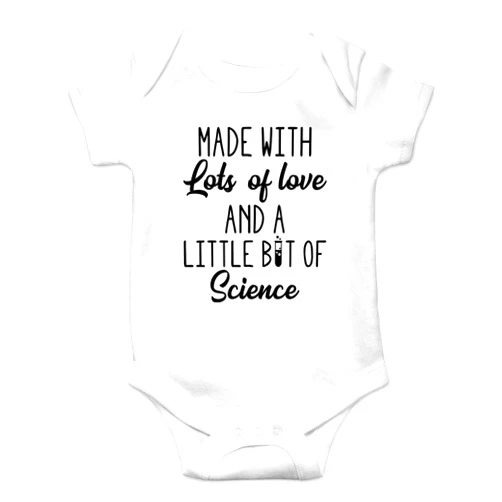 Funnwear Made With Lots Of Love And A Little Bit Of Science - Funny Baby Essentials Bodysuit Romper