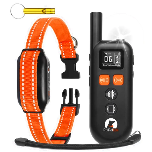 PaiPaitek Vibrating Dog Collar No Shock - 3300ft Dog Training Collar with Remote for 10-120lbs Small Medium Large with Beep, Vibration, Ultrasonic Modes, Security Lock & No Prongs