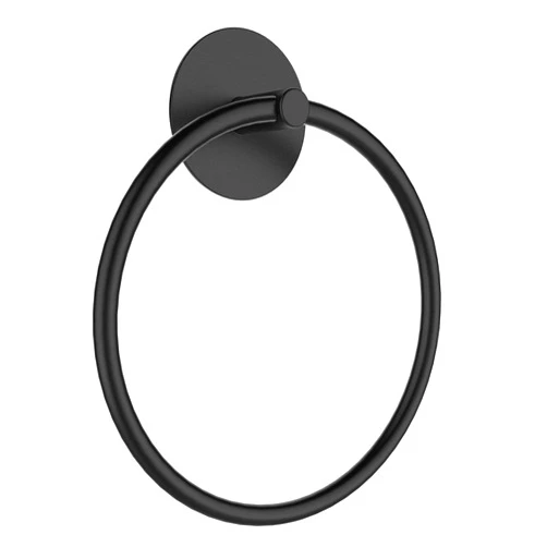 SetSail Adhesive Towel Holder for Bathroom Wall Matte Black Hand Towel Ring 304 Stainless Steel Towel Hanger for Bathroom, Kitchen
