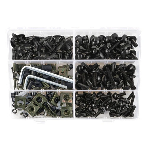 TCHAU Bodywork Kits 253pcs Bolts Screws Washers Fairing Bolt Kit for Suzuki Hayabusa 1999-2020 GSXS1000F 2016-2020 2019 2018 2017 GSX-R1000R GSXR1000R 2017-2020 2018 2019 2021 Parts (Color : Black)