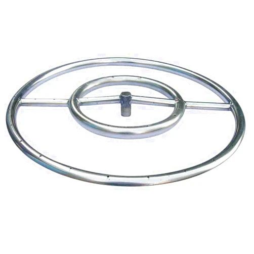 Dreffco 18 Inch 304 Stainless Steel Fire Pit Burner Ring with Half-Inch Connection Hub for NG