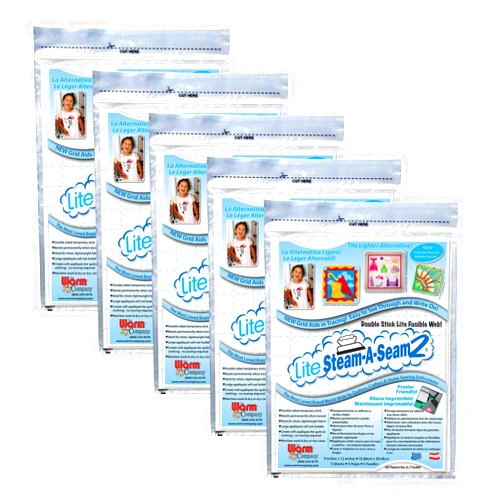 Steam-A-Seam 2 Bulk Buy: Warm Company (5-Pack) Lite Steam A Seam 2 Double Stick Fusible Web 9in. x 12in. Sheets 5/Pkg