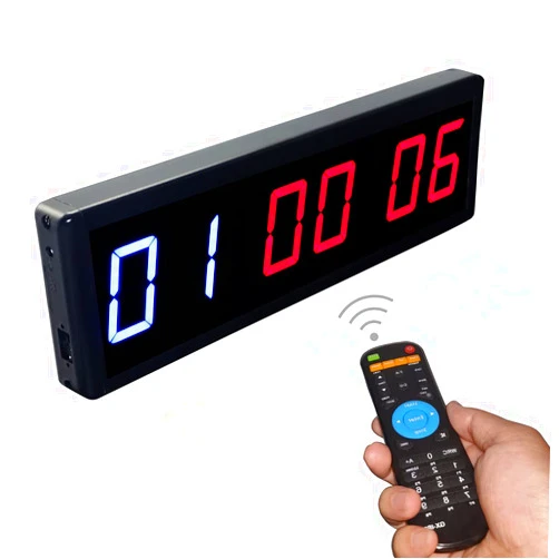 Ledgital Large Countdown Clock Interval Gym Timer with Remote Wall Mount Ultra-Clear Digital Gym Clock for Workout 15