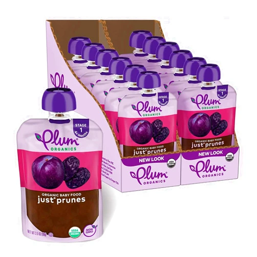 Plum Organics | Stage 1 | Organic Baby Food Meals [4+ Months] | Just Prunes | 4 Ounce Pouch (Pack Of 12)