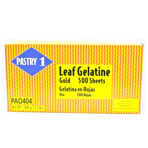 Pastry Gelatin Leaf Sheets - Gold - 1 box - 500 sheets