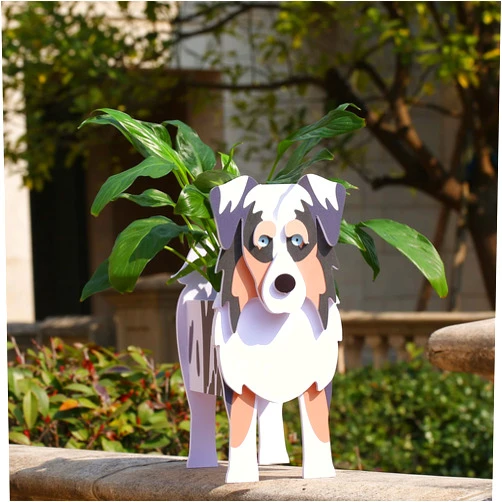 Fitcho Australian Shepherd Gifts,Australian Shepherd Dog Planter Outdoor Plant Pot,Cute Dog Flower Pots for Garden Decoration,Birthday Gifts for Women,Plant Container Holder Small Australian Shepherd