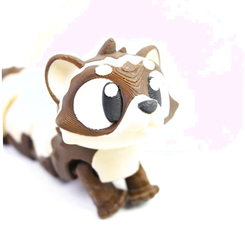 LIWA LIRO 3D Printed Ferret, 3D Printed Animals, Full Articulated Flexible Fidget Toys for Desk Décor - Brown - Small - 5.5Inch