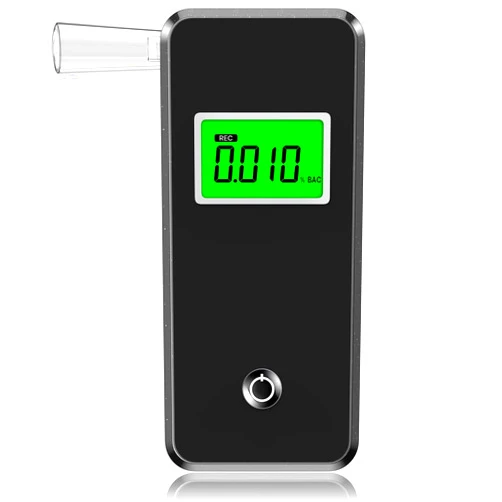 Figollty Breathalyzer, Professional-Grade Alcohol Tester with LCD Display, High-Accurate Alcohol Tester with Environment Temperature and Used Records for Home Use (10 Mouthpieces)
