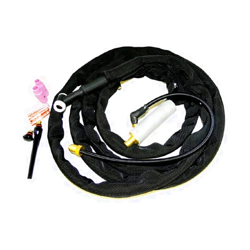 WeldingCity 200-amp WP-26FV (Flexible Head w/Gas Valve) Air-cooled TIG Welding Torch Complete Package with 25-ft Power Cable Hose and Dinse 35-50 (Solid 1/2