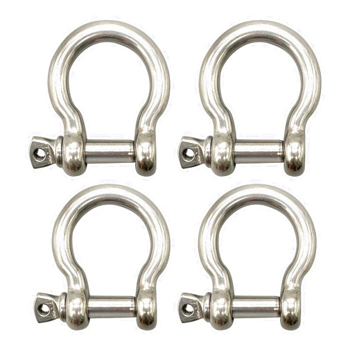 ACY Marine Stainless Shackles -Shackles Pack of 4-316 Stainless Steel Clips Marine Grade - Bow Shackles - Heavy Duty