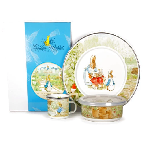 Golden Rabbit Enamelware - 3-piece Child Dinner Set (Peter Rabbit)