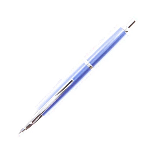 PILOT Vanishing Point Decimo Refillable & Retractable Fountain Pen, Light Blue Barrel with Rhodium Accents, Blue Ink, Extra Fine Nib (65337)