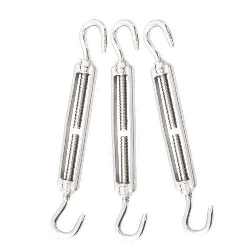 PHITUODA 3pcs M5 Stainless Steel 304 Hook & Hook Turnbuckles Adjustable Wire Rope Tensioner