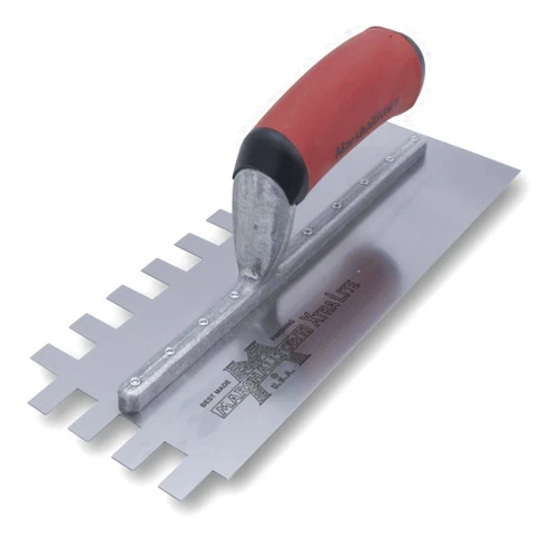 MARSHALLTOWN Standard Notched Trowel, U-Shaped Notch, 6x13x6 mm Notch Size, DuraSoft Right-Handed Handle, Flooring and Tiling, Tile Tool, Made in the USA, 717SD