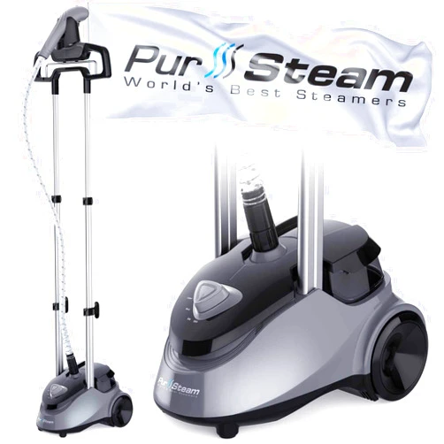PurSteam World's Best Steamers PurSteam Garment Steamer Professional Heavy Duty Industry Leading 2.5 Liter (85 fl.oz.) Water Tank, 60+min of Continuous Steam with 4 Level Steam Adjustment