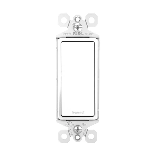 Pass & Seymour Legrand radiant TM873WCC10 15 Amp Rocker Wall Switch, 3-Way Decorator Light Switches, White (1 Count)