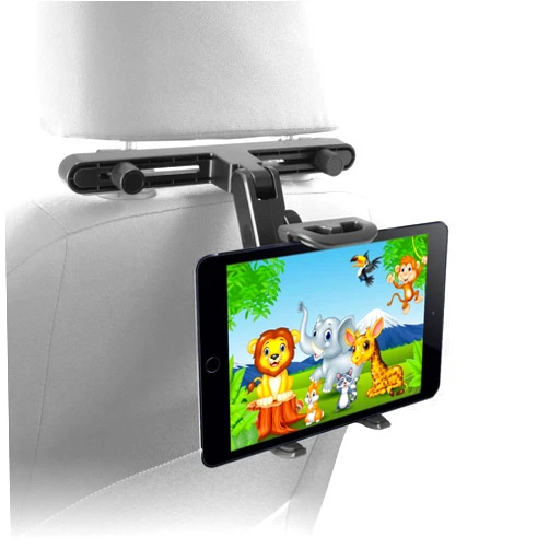 Macally Tablet Holder for Car Headrest | iPad Backseat Mount for Kids | Fits 4.7-11