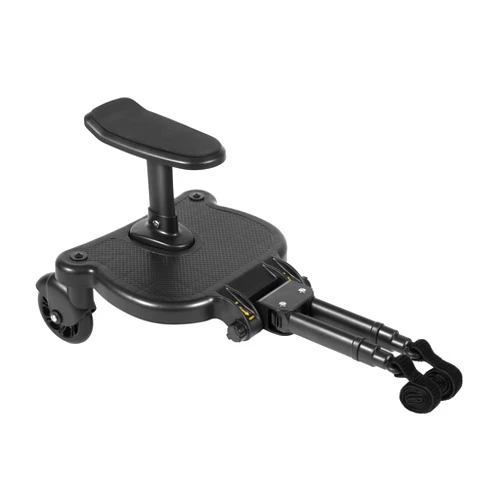 HinLIaDa Universal Stroller Board with Detachable Seat, 2in1 Sit and Stand Stroller Glider Board, Stroller Ride Board Buggy Wheeled Board Seat Pedal, for 3-7 Years Old Children, Max Load 55lbs, Black