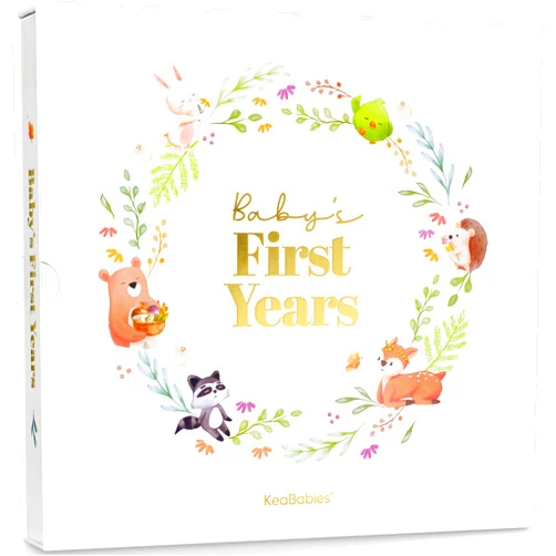 KeaBabies Keepsake Baby Memory Book, Girl, Boy - Beautiful First 5 Year Journal Book, 100 Pages Newborn Milestone Scrapbook, From Pregnancy to Age 5, First Time Mom Gifts for Baby Shower, Gender Neutral (Muse)