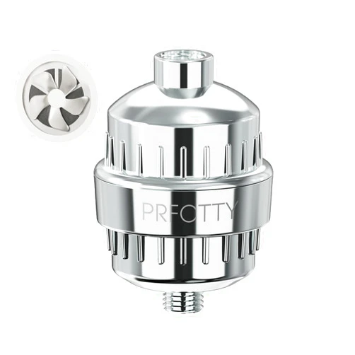 PRFCTTY 25-Stage Shower Filter prevents scale buildup,Revitalize Hair Skin & Nails with Purifying Water, softener hard water,99% Lead Chlorine, Fluoride & Chemicals removed. High-Output Fan Technology,Chrome