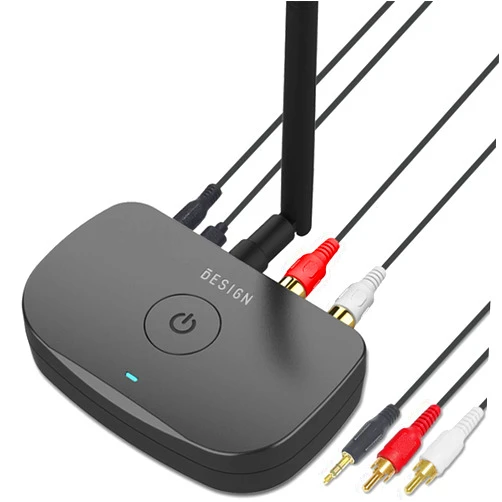 Besign BE-RCA Long Range Bluetooth Music Receiver, Wireless Audio Adapter for Wired Speakers or Home Music Streaming Stereo System, Black