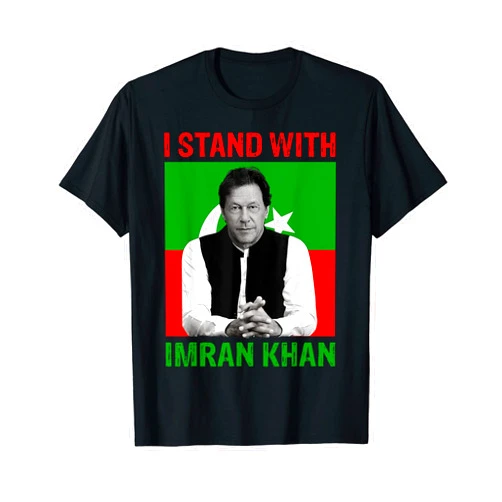 Pakistan Flag PTI Support Imran Khan Free Pakistan I Stand With Imran Khan Pti Party Pakistan Support Freedom T-Shirt