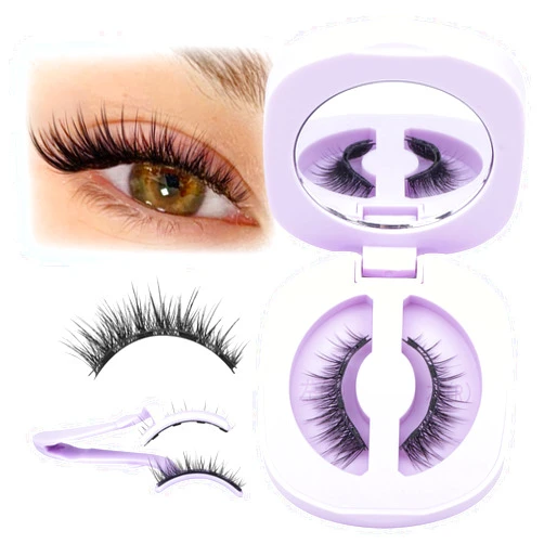 ALICROWN HAIR Magnetic Eyelashes with Applicator No Glue Needed Magnet Lashes Natural Look Reusable Magnetc Eyelash Cat Eye Wispy Magnet Eyelash without Eyeliner 1 Pair