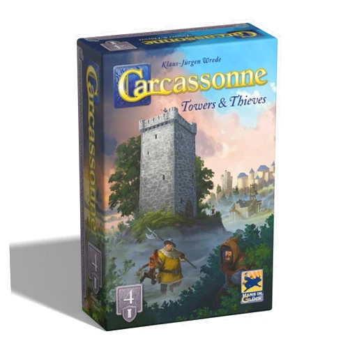 Hans im Glück Hans Im Gluck Carcassonne Towers & Thieves Board Game Expansion - Build Towers, Deploy Watchmen & Catch Thieves, Family Fun for Kids & Adults, Ages 8+, 2-5 Players, 45 Minute Playtime