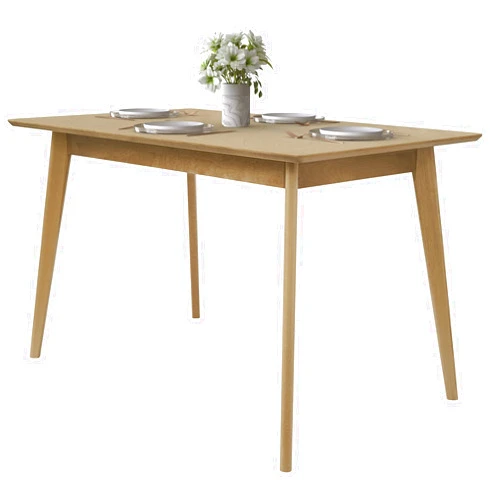 DAIVA CASA Pegasus Rectangular Dining Table - Birch Solid Wood Kitchen & Dining Room Furniture - Mid Century Modern Scandinavian Style – Brown Kitchen Table – 47х30 inch