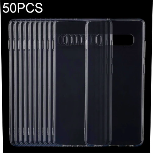 ZHANGJIALI Jiali Cell Phone Cases Cell Phone Cases & Covers 50 PCS 0.75mm Ultrathin Transparent TPU Soft Protective Case for Samsung Galaxy S10 Plus