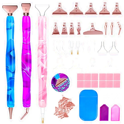 SENHAI 45 Pcs Diamond Art Painting Pen Kits, Diamond Art Pens Stainless & Plastic Steel Tips Personalized 5D Diamond Art Painting Accessories Tools for DIY Painting Crafts