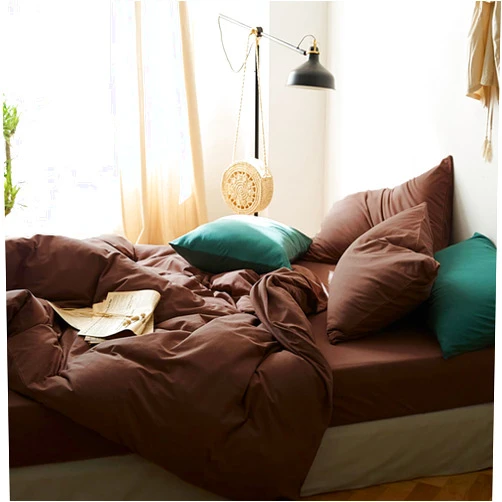 CoutureBridal Duvet Cover Set Queen Size Brown Duvet Cover Solid Mocha Coffee Color Bedding Duvet Cover 3 Pieces Minimalist Soft Microfiber Comforter Cover with Zipper Ties Gift for Men Women