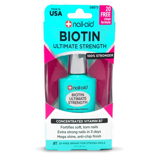 Nail-Aid Biotin Ultimate Strength - Nail Treatment & Strengthener - Clear, 0.55 Fl Oz (08873) 0.55 Fl Oz (Pack of 1)