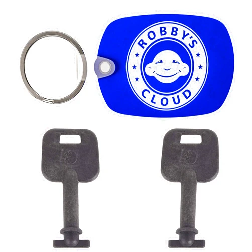 Robby's Cloud Dispenser Key Replacement 59002 for Merfin Dispensers - Used with Dispenser Models 1002MM, 1003MM, 51003, and 1002-1 Robby’s Cloud Keychain Included (2 Pack)