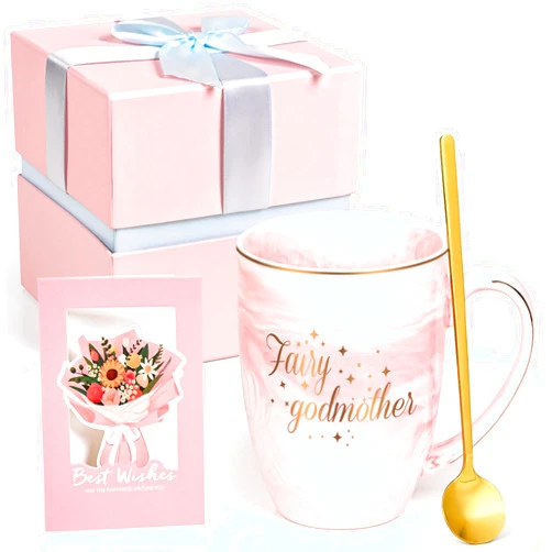 Cabtnca Godmother Gift, Fairy Godmother Gifts, Godmother Gifts from Godchild, Fairy Godmother Mug, Godmother Proposal, Christmas Mothers Day Gifts for Godmother, Will You Be My Godmother, 16Oz