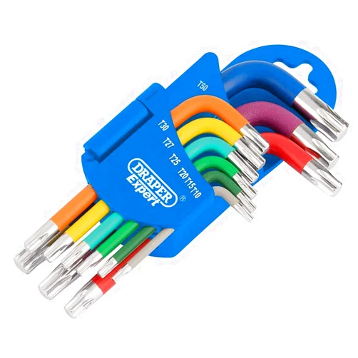Draper 66135 TX-Star Metric Coloured Short Arm Key 9-Piece Set
