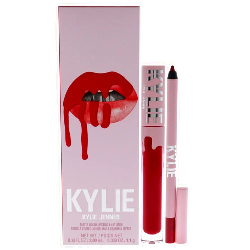 Kylie Cosmetics Matte Lip Kit - 402 Mary Jo K for Women - 2 Pc 0.10 oz Matte Liquid Lipstick, 0.03 oz Lip Liner