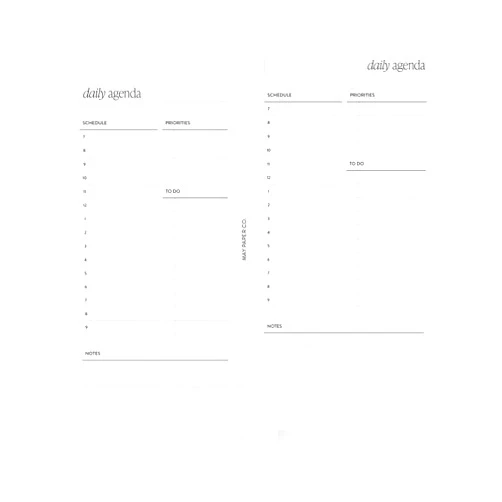 MAY PAPER CO. Personal Undated Daily Planner, LV MM Compatible, 3.75 x 6.75 Inches, 100 Pages