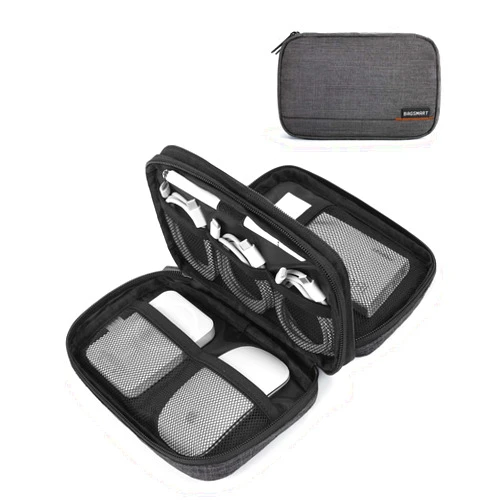 BAGSMART Electronic Travel Case, Tech Pouch, Cord Organizer for Phone, Power Bank, SD Card (Black)