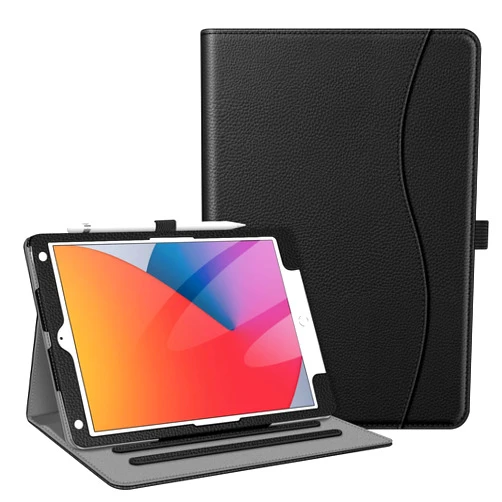 Fintie Case for iPad 9th / 8th / 7th Generation (2021/2020/2019) 10.2 Inch - [Corner Protection] Multi-Angle Viewing Stand Cover with Pocket & Pencil Holder, Auto Sleep Wake, Black
