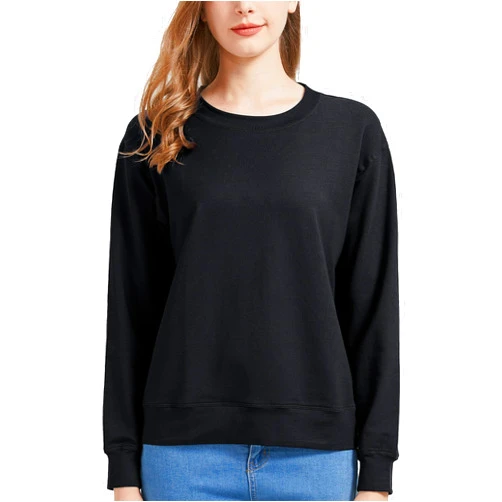 netdraw Women's Midweight Bamboo Viscose Sweatshirt Oversized Soft Crew Neck Cotton French Terry Pullover Tops