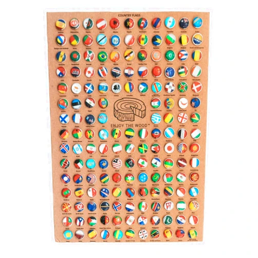 ENJOY THE WOOD Push Pins For Wood World Map Country Flags Addons for World Map Travel Office School Pins Board Pins Gift Traveler Canvas Pins 3D Wood World Map