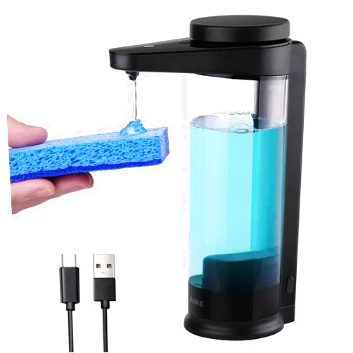 AIKE 17oz. Touch-Free Rechargeable Automatic Liquid Soap Dispenser for Kitchen Dish Soap