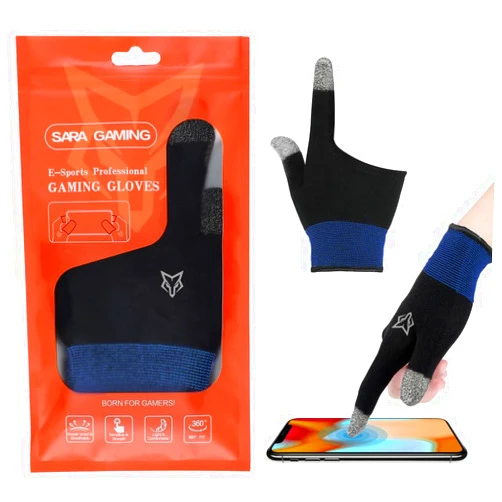 rinsfox E-Sports Sara Gaming Gloves,Game Gloves, gaming finger sleeves, Anti-Sweat Breathable, thumb sleeves for Highly Sensitive Nano-Silver Fiber Material, For Touch Screen (medium(1pair))