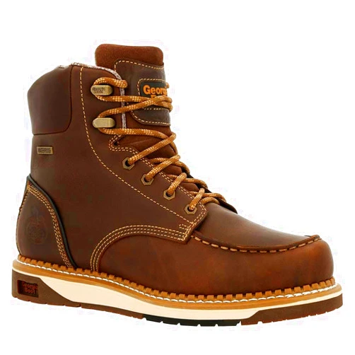 Georgia Boot Men's Brown Amp Lt Wedge Waterproof Moc-Toe BRN 6