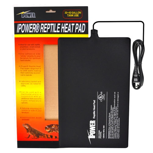 iPower Reptile Heating Pad, Under Tank Heater, Waterproof Terrarium Heat Mat 8X12 Inch, for Turtle, Lizard, Frog, Snake and Other Reptiles