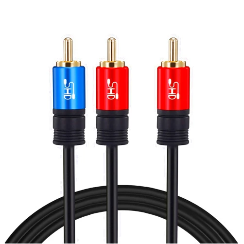 SHD RCA to 2RCA Subwoofer Cable Audio Cable 2RCA to 1RCA Bi-Directional RCA Y Adapter Premium Sound Quality Dual Shielded with Gold Plated Connectors-3Feet