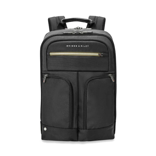 Briggs & Riley Slim Expandable Backpack - Carry On Travel Backpack for Women & Men, Personal Item Bag, Self-Repairing Zippers, Padded Straps, Fits up to 16
