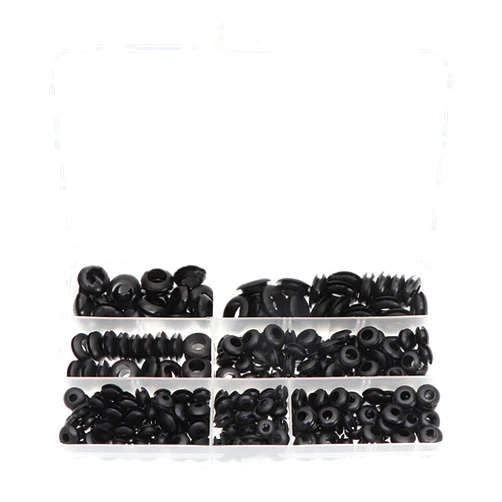 Xokipol 260 Pcs Rubber Grommet Kit Set of 7 Sizes, Firewall Hole Plug Ring Rubber Gasket for Plumbing, Hardware Repair, Automotive, Wiring, Plug and Cable